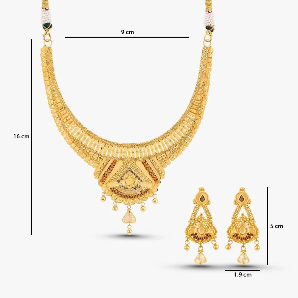 एथनिक क्रेस्ट गोल्ड नेकलेस सेट — image 7
