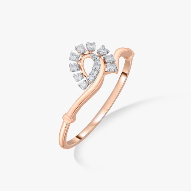 Crescent Spark Diamond Ring