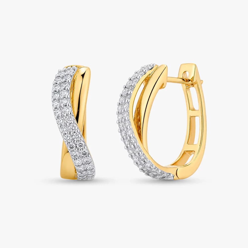 Ribbon Twist Diamond Earrings — image 1