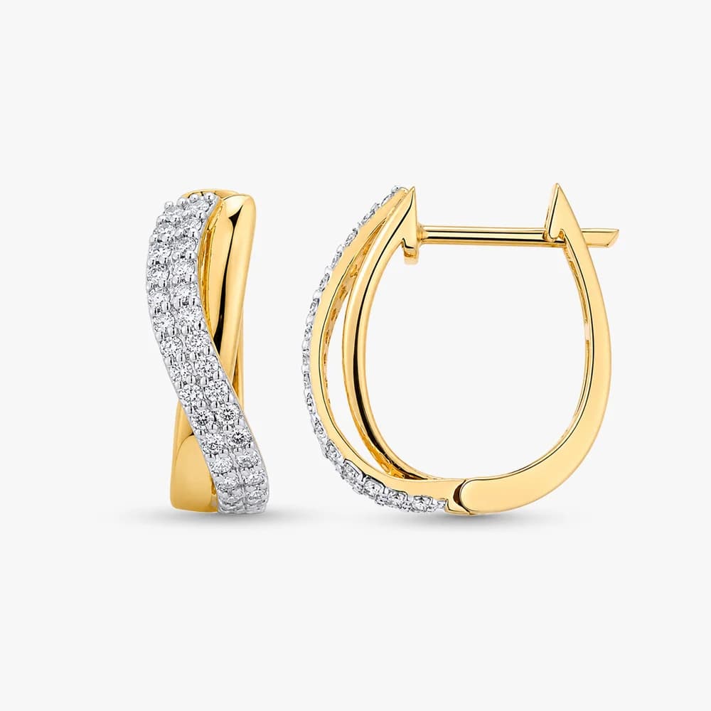 Ribbon Twist Diamond Earrings — image 3