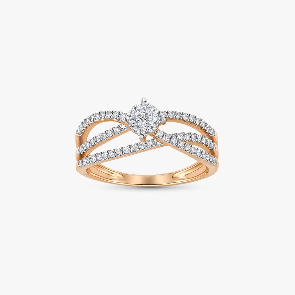 Crossed Curves Diamond Ring — image 1