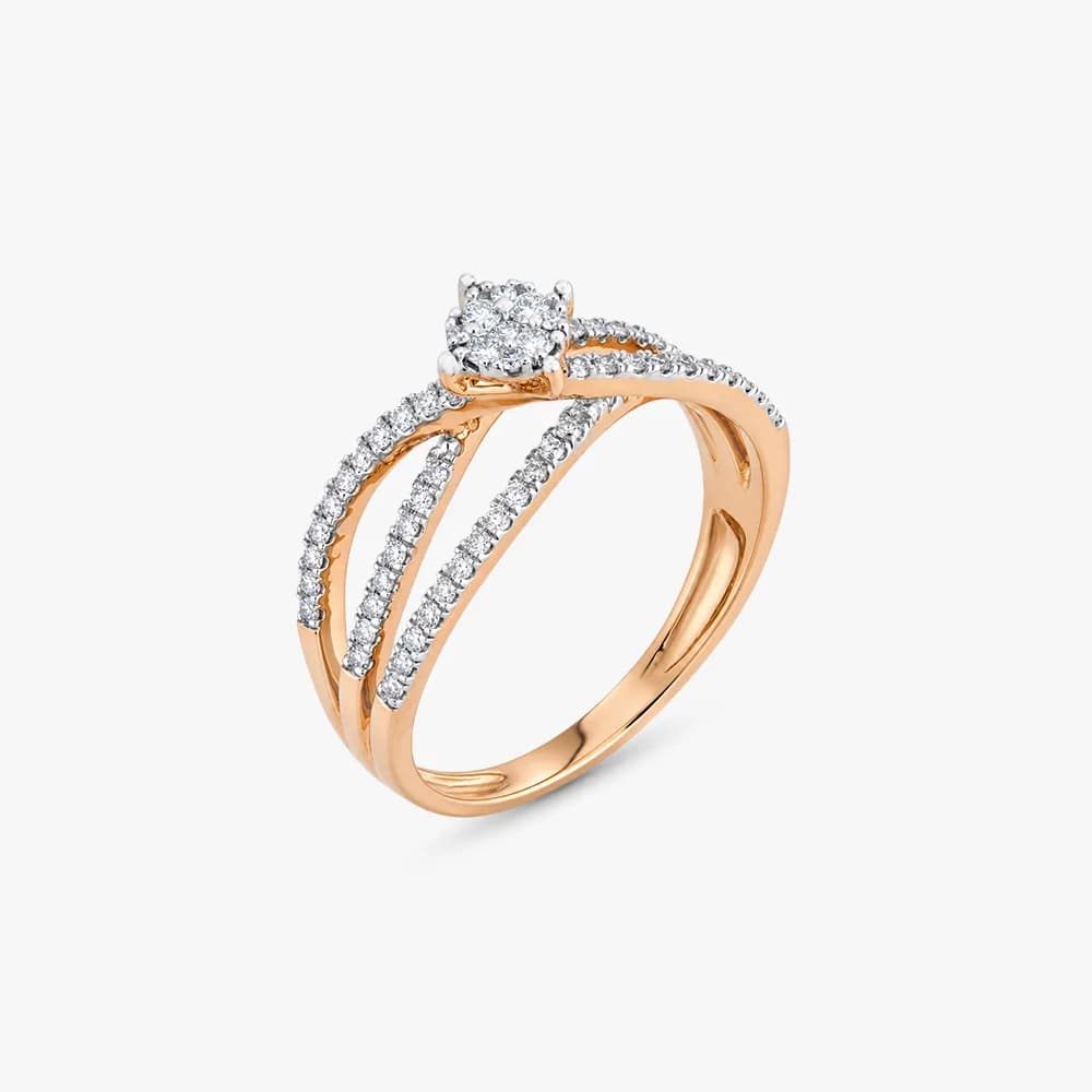 Crossed Curves Diamond Ring — image 2