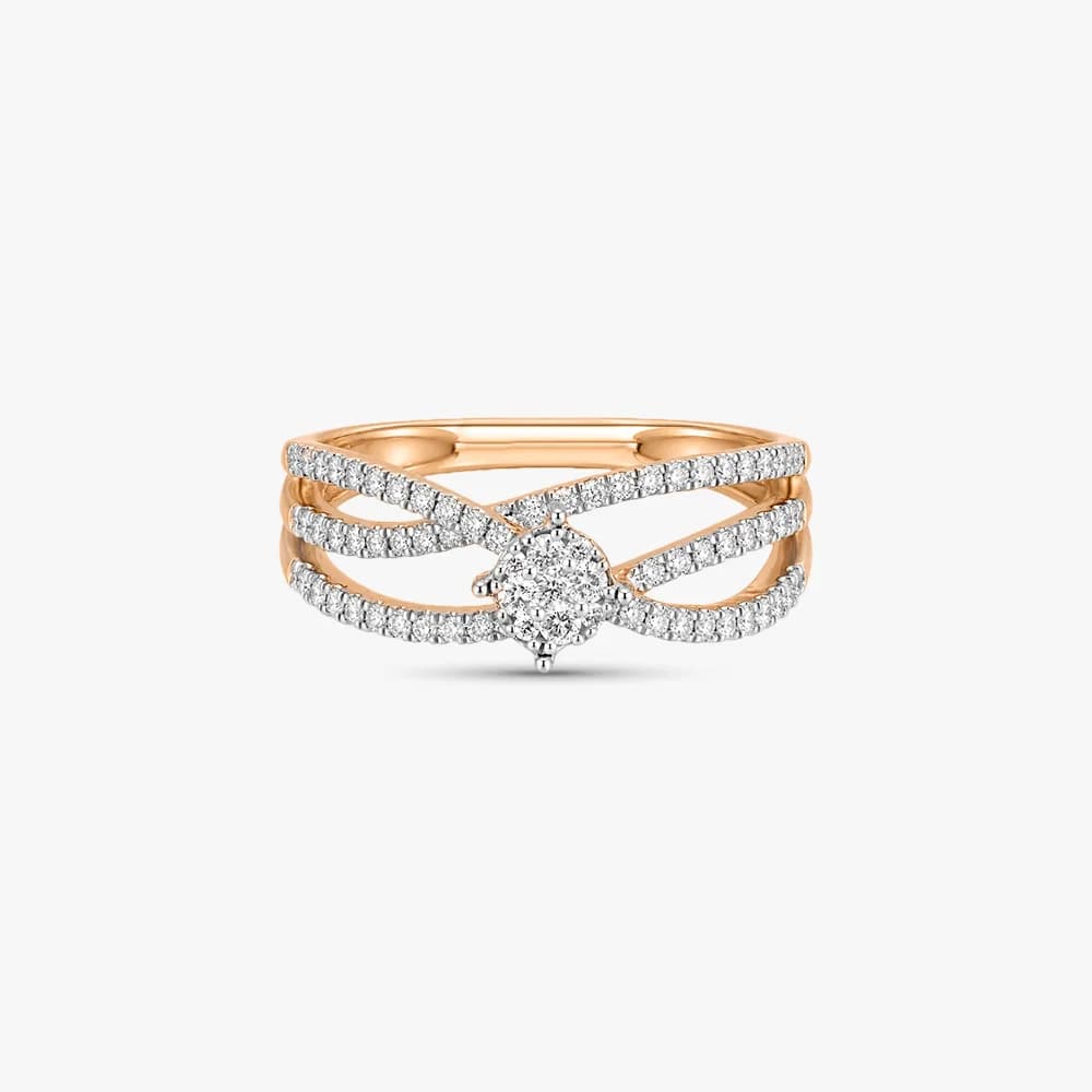 Crossed Curves Diamond Ring — image 3