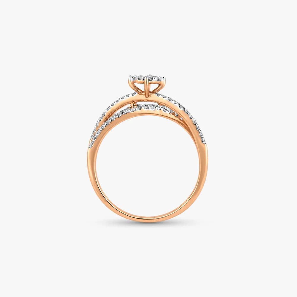 Crossed Curves Diamond Ring — image 4