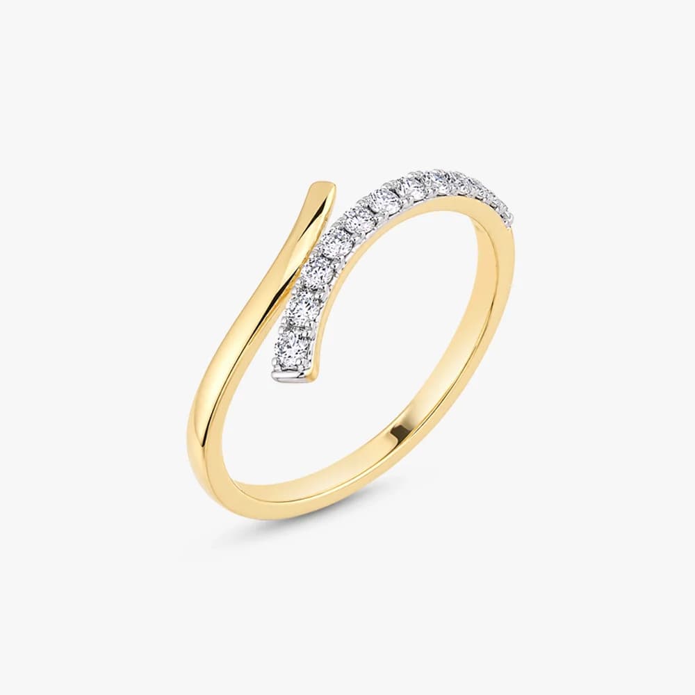 Minimal Curve Diamond Ring — image 1
