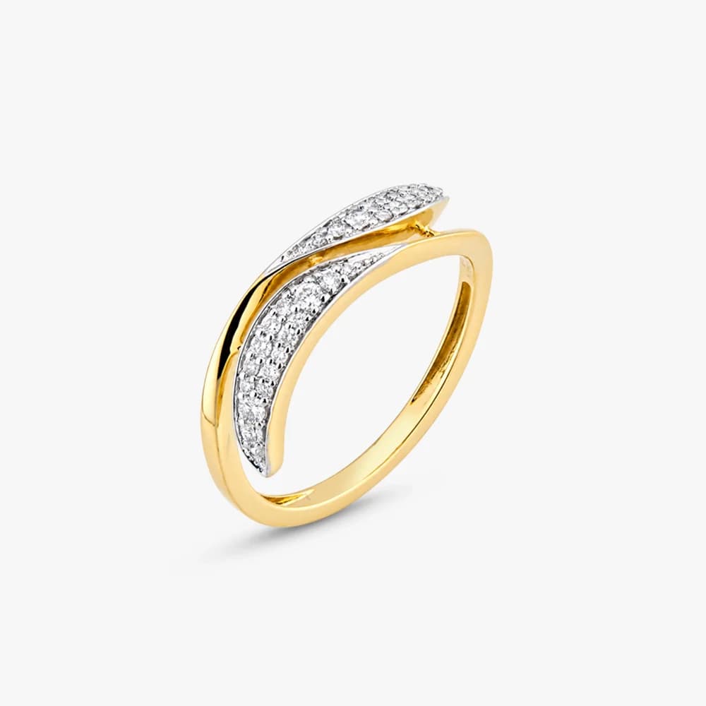 Stacked Curve Diamond Ring — image 1