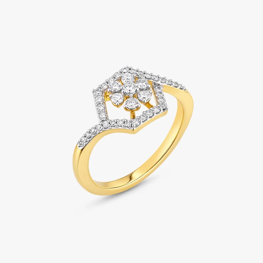 Hexagon Bloom Diamond Ring — image 1