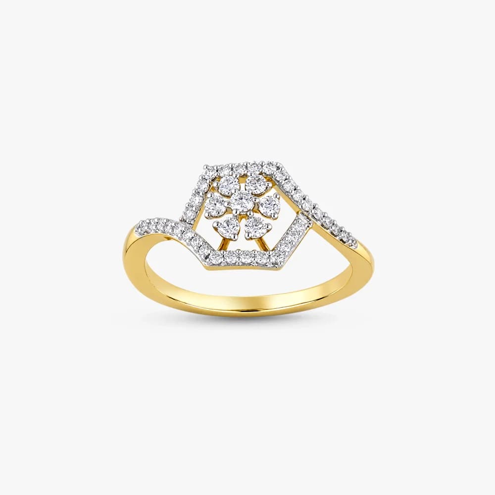 Hexagon Bloom Diamond Ring — image 2