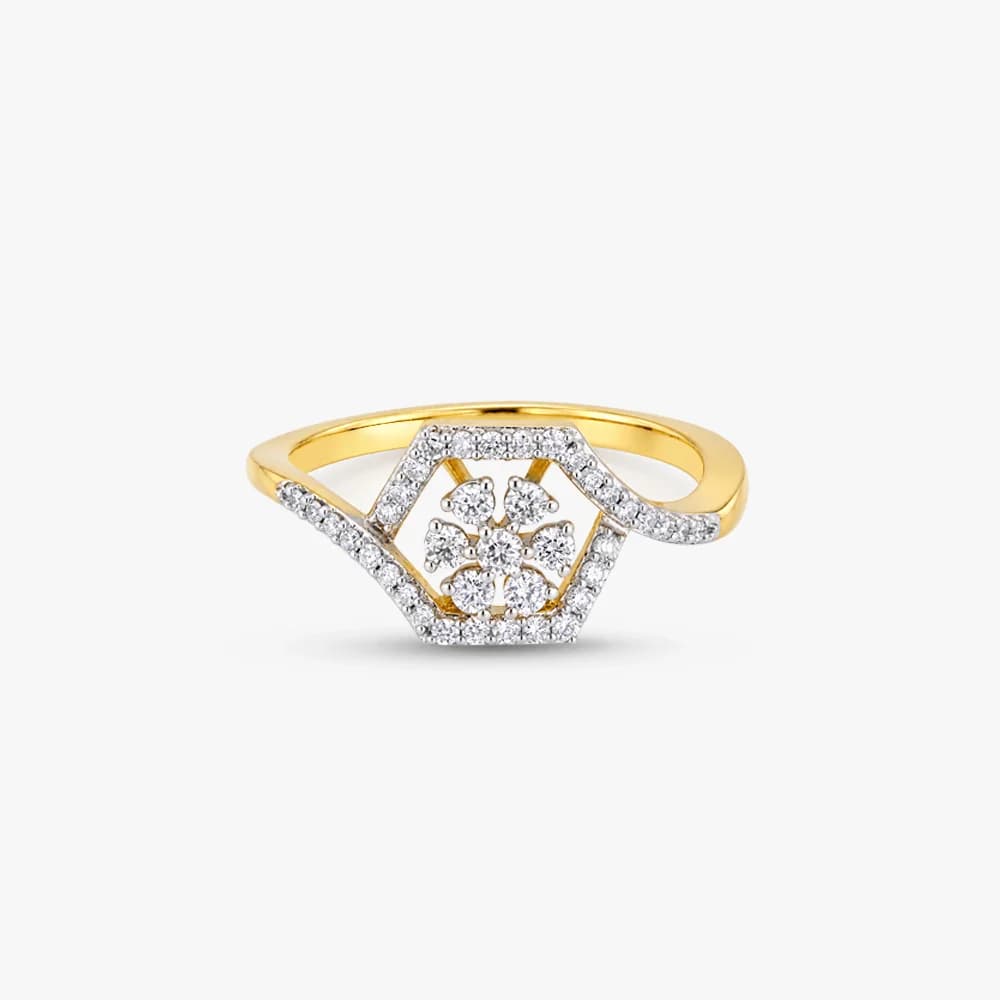 Hexagon Bloom Diamond Ring — image 3