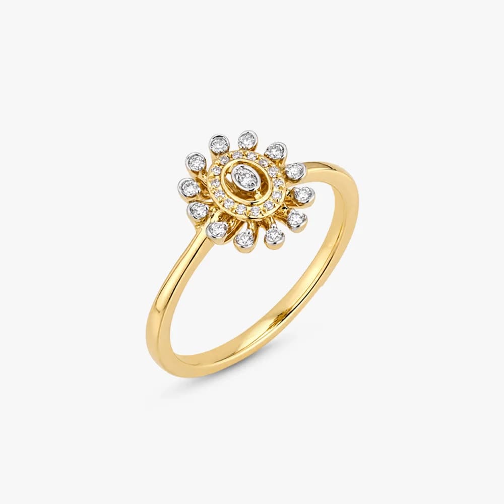 Golden Sunburst Diamond Ring — image 1