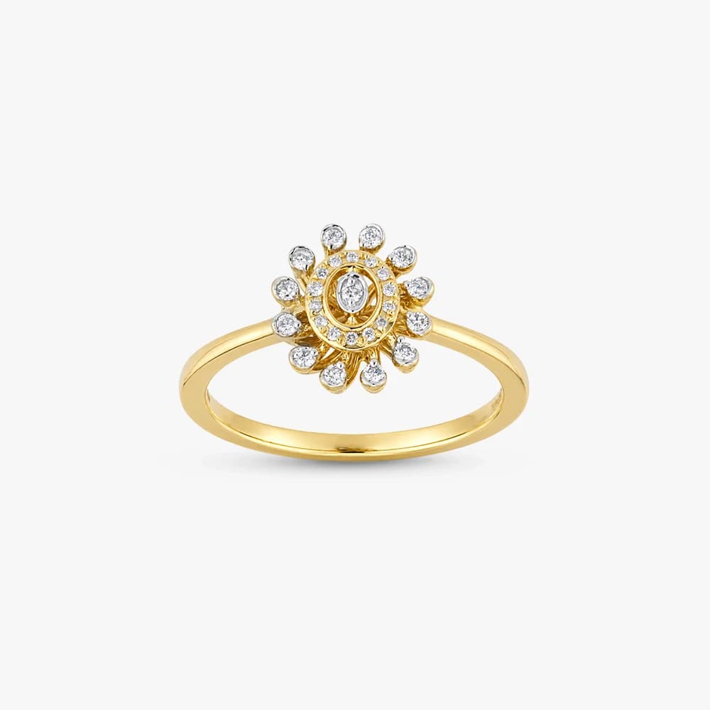 Golden Sunburst Diamond Ring — image 2