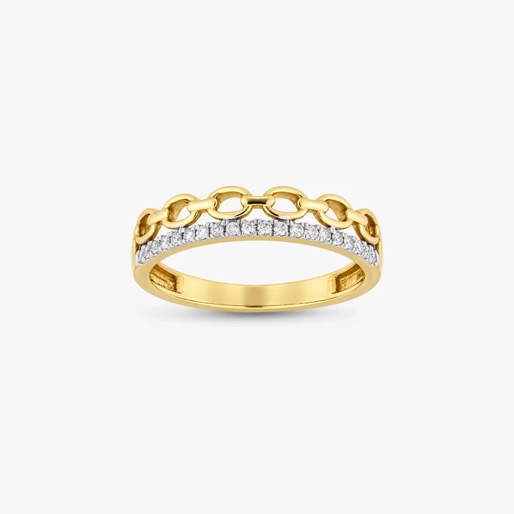 Stacked Links Diamond Ring — image 2