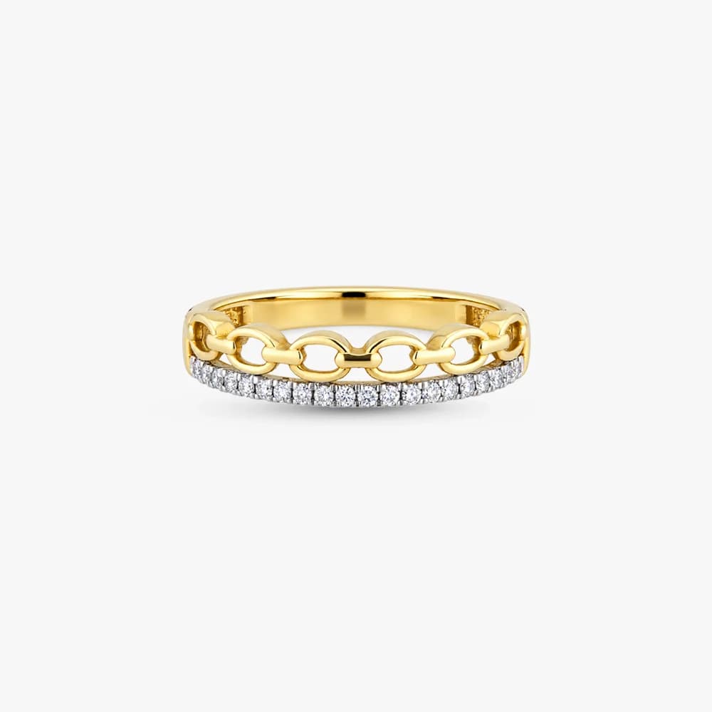 Stacked Links Diamond Ring — image 3