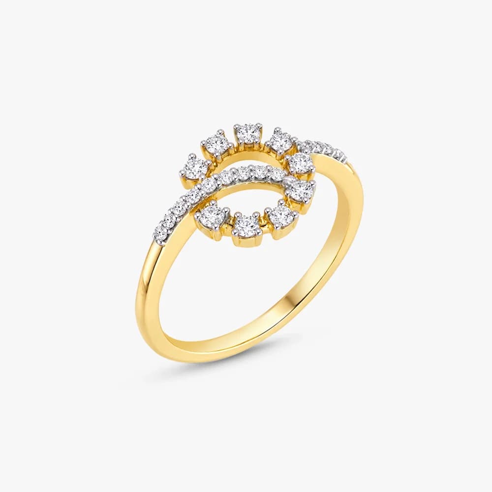 Gilded Circle Diamond Ring — image 1