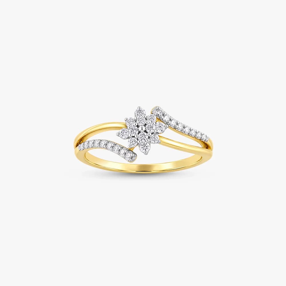 Sunburst Curve Diamond Ring — image 2