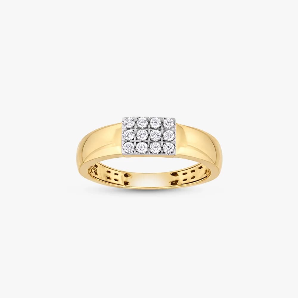 Smooth Rectangle Men's Diamond Ring — image 2