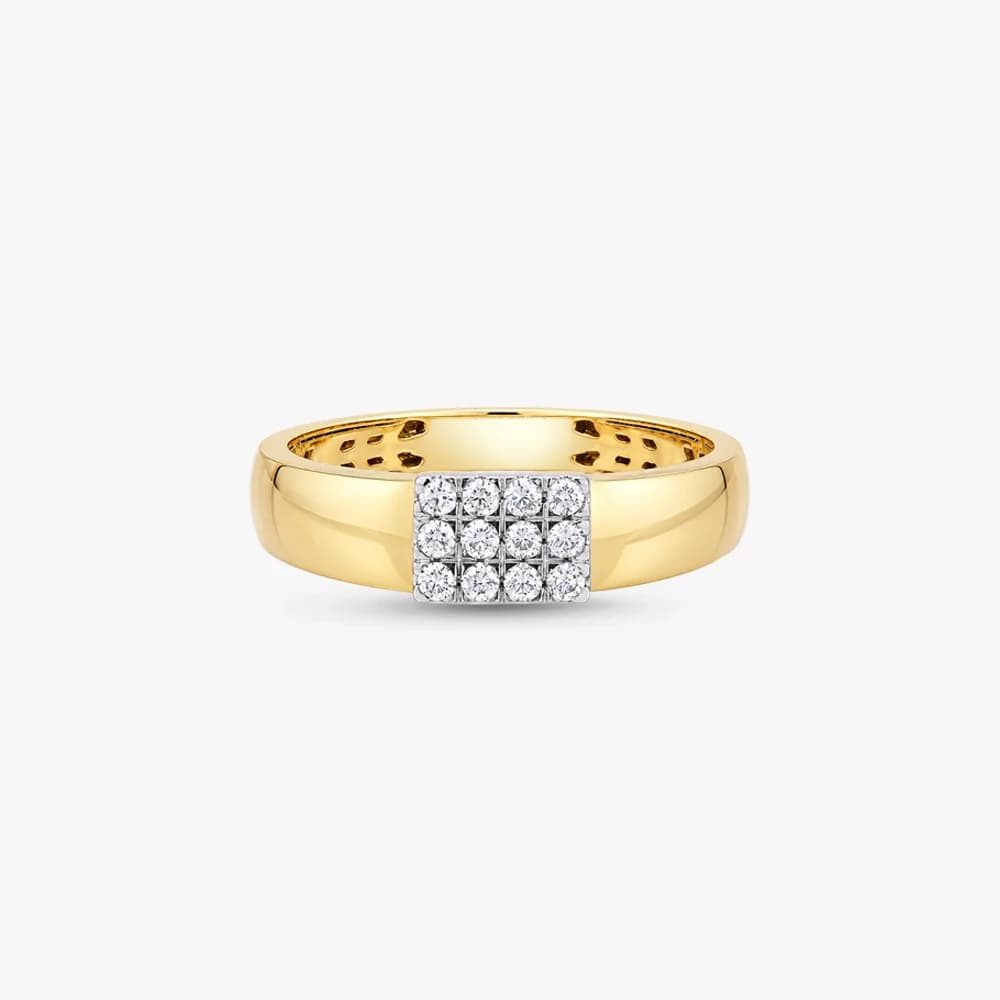 Smooth Rectangle Men's Diamond Ring — image 3