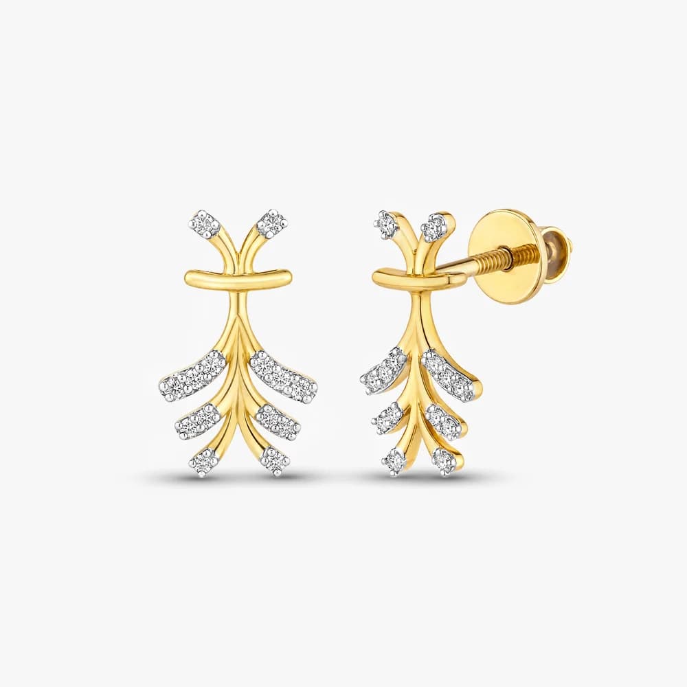 Leaf Trail Diamond Earrings — image 1