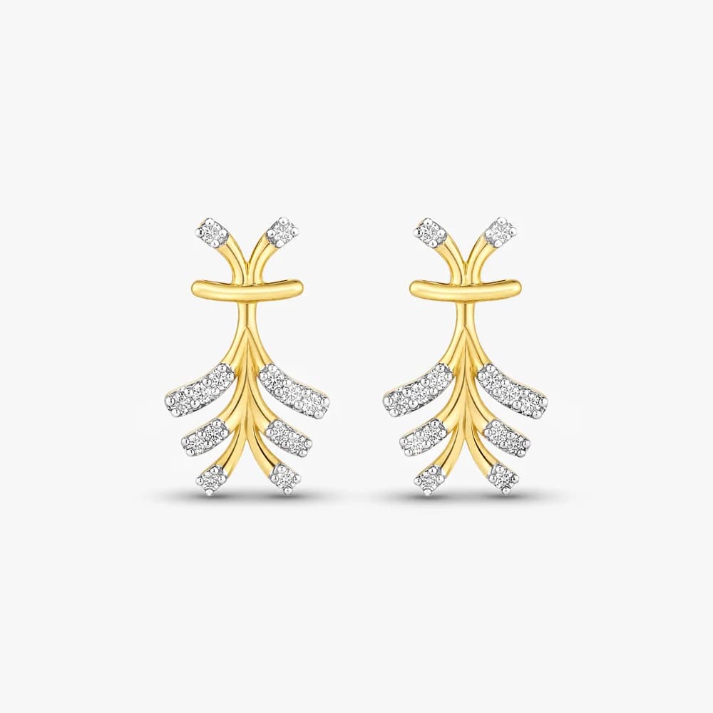 Leaf Trail Diamond Earrings — image 2