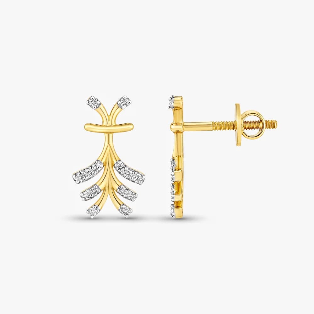 Leaf Trail Diamond Earrings — image 3