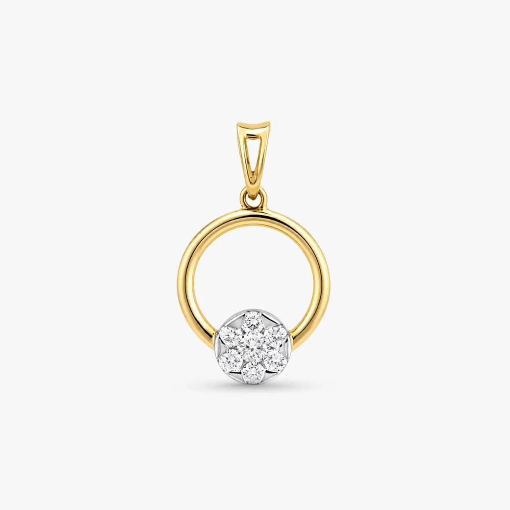 Circle & Spark Diamond Pendant — image 1