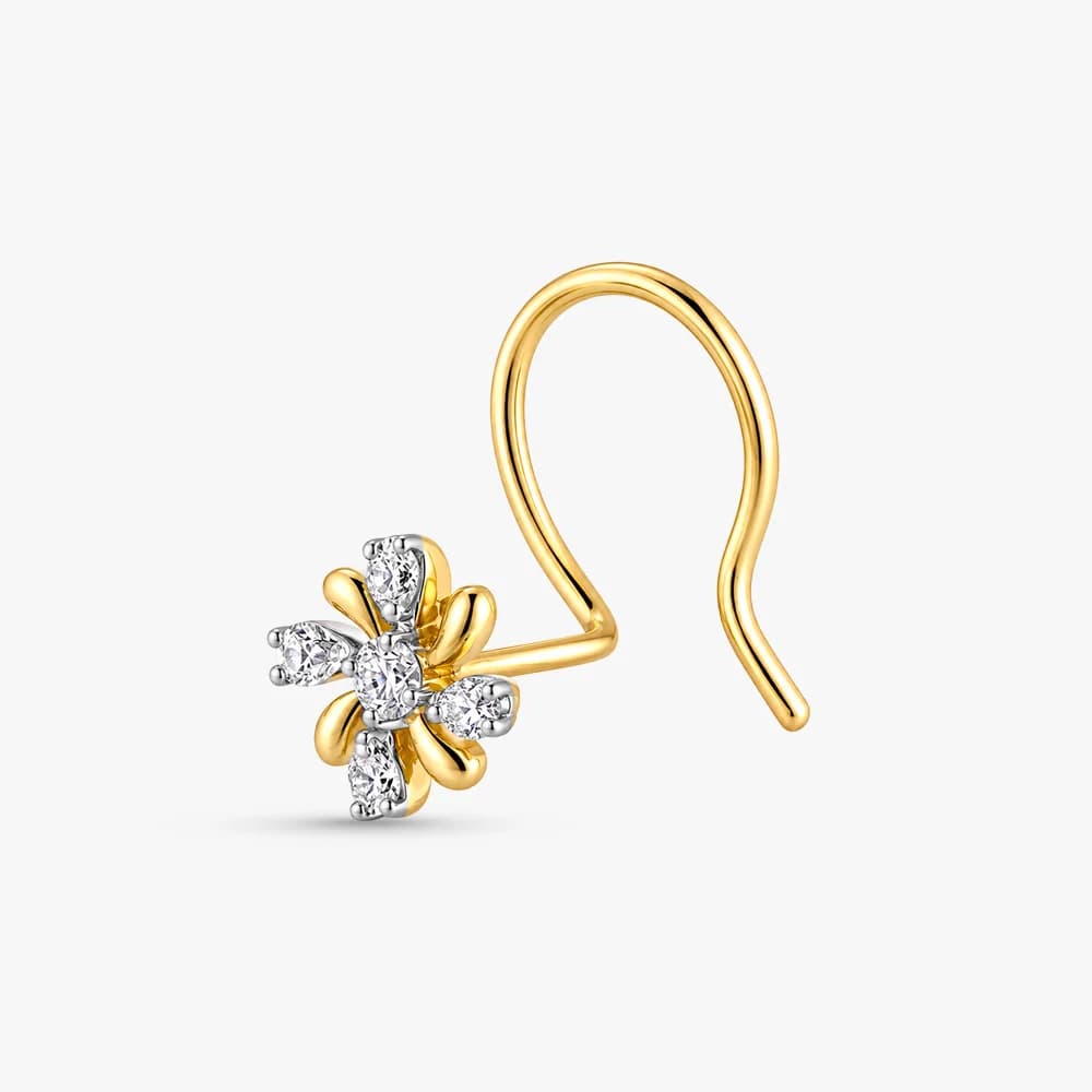 Floral Charm Diamond Nose Pin — image 2