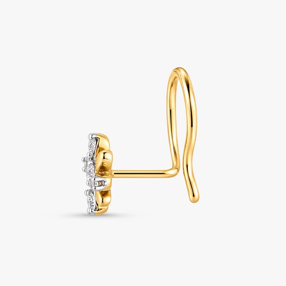 Floral Charm Diamond Nose Pin — image 3