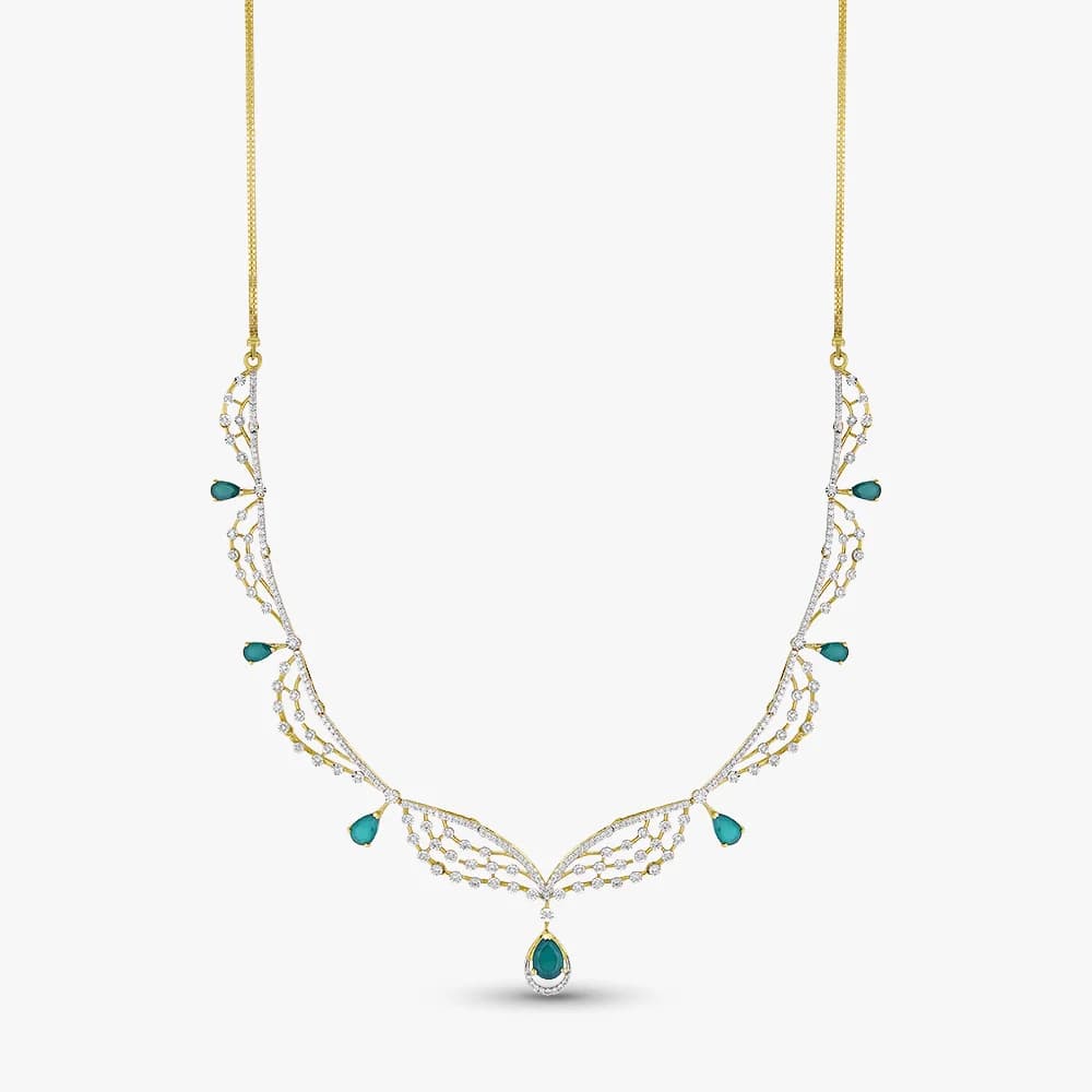 Emerald Cascade Diamond Necklace — image 1