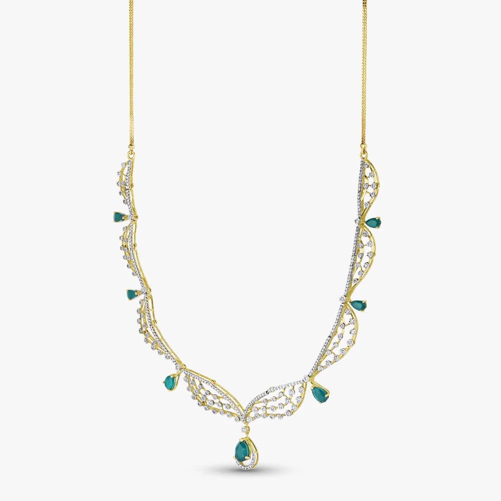 Emerald Cascade Diamond Necklace — image 2