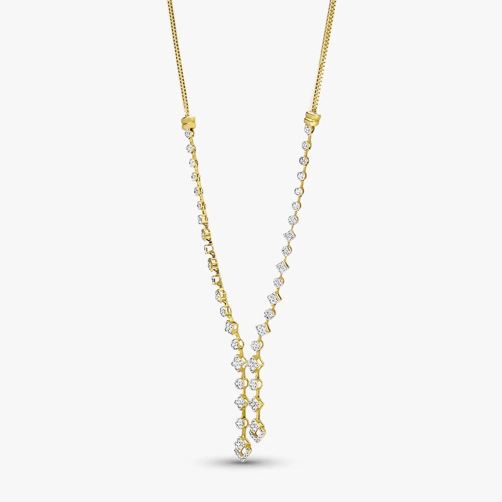 Twin Drop Diamond Lariat Necklace — image 2