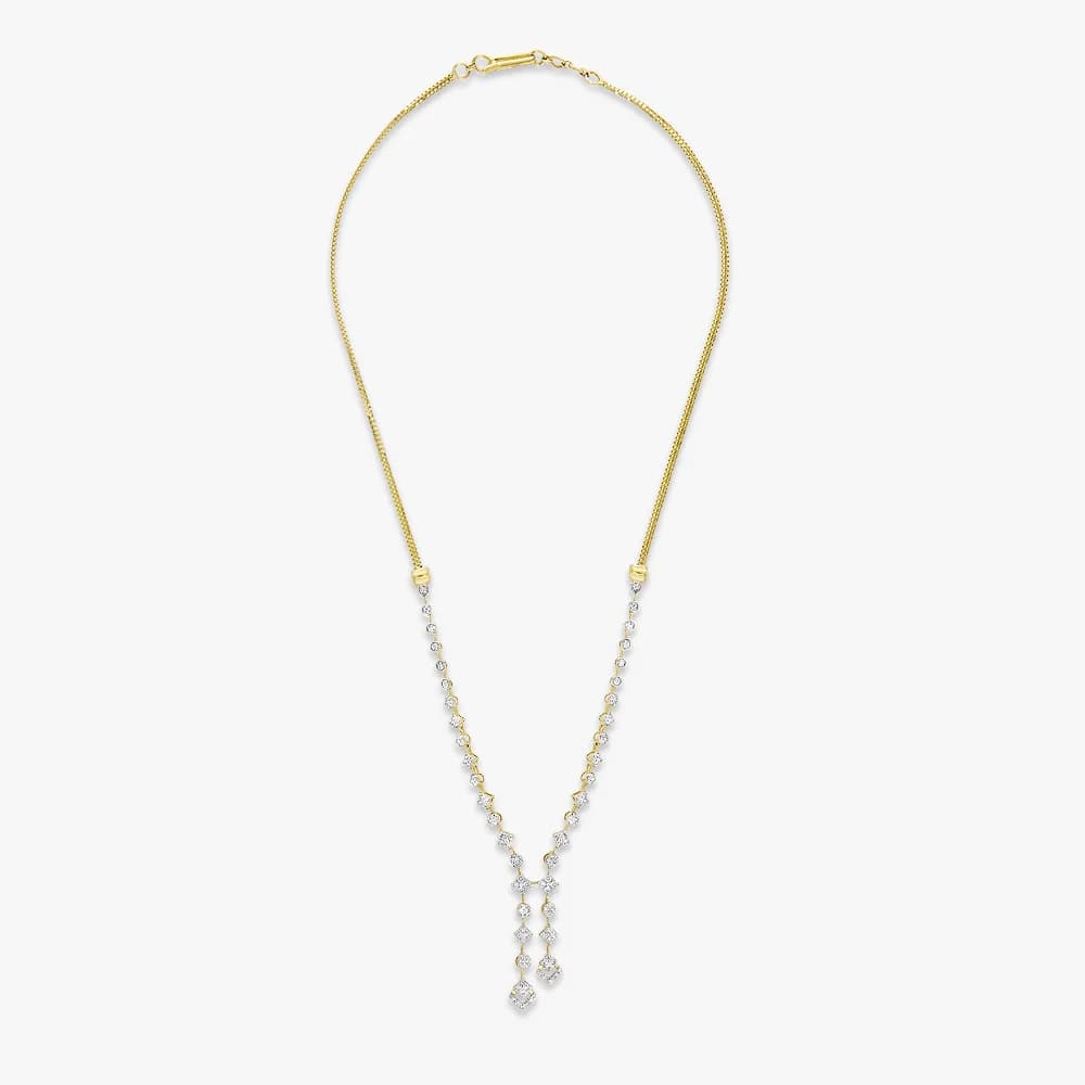 Twin Drop Diamond Lariat Necklace — image 3
