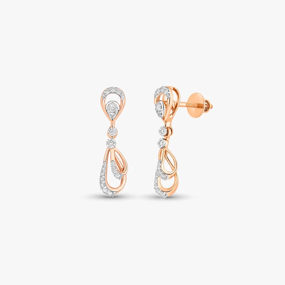 Vine Flow Diamond Dangler Earrings — image 1