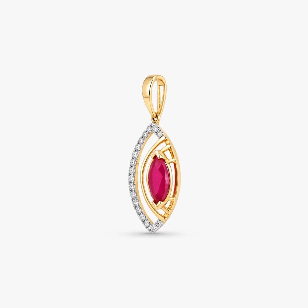 Ruby Crescent Diamond Pendant — image 2