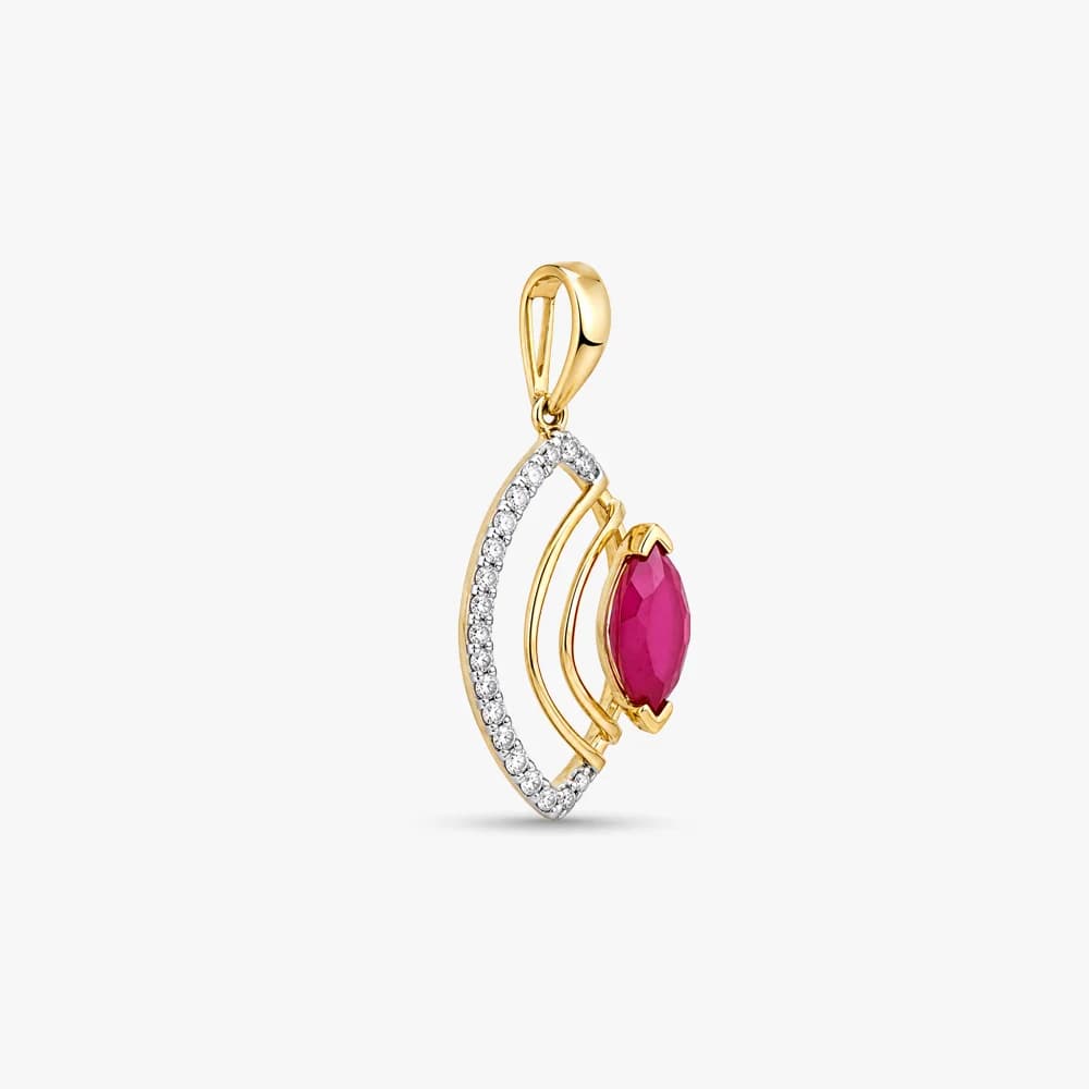 Ruby Crescent Diamond Pendant — image 3