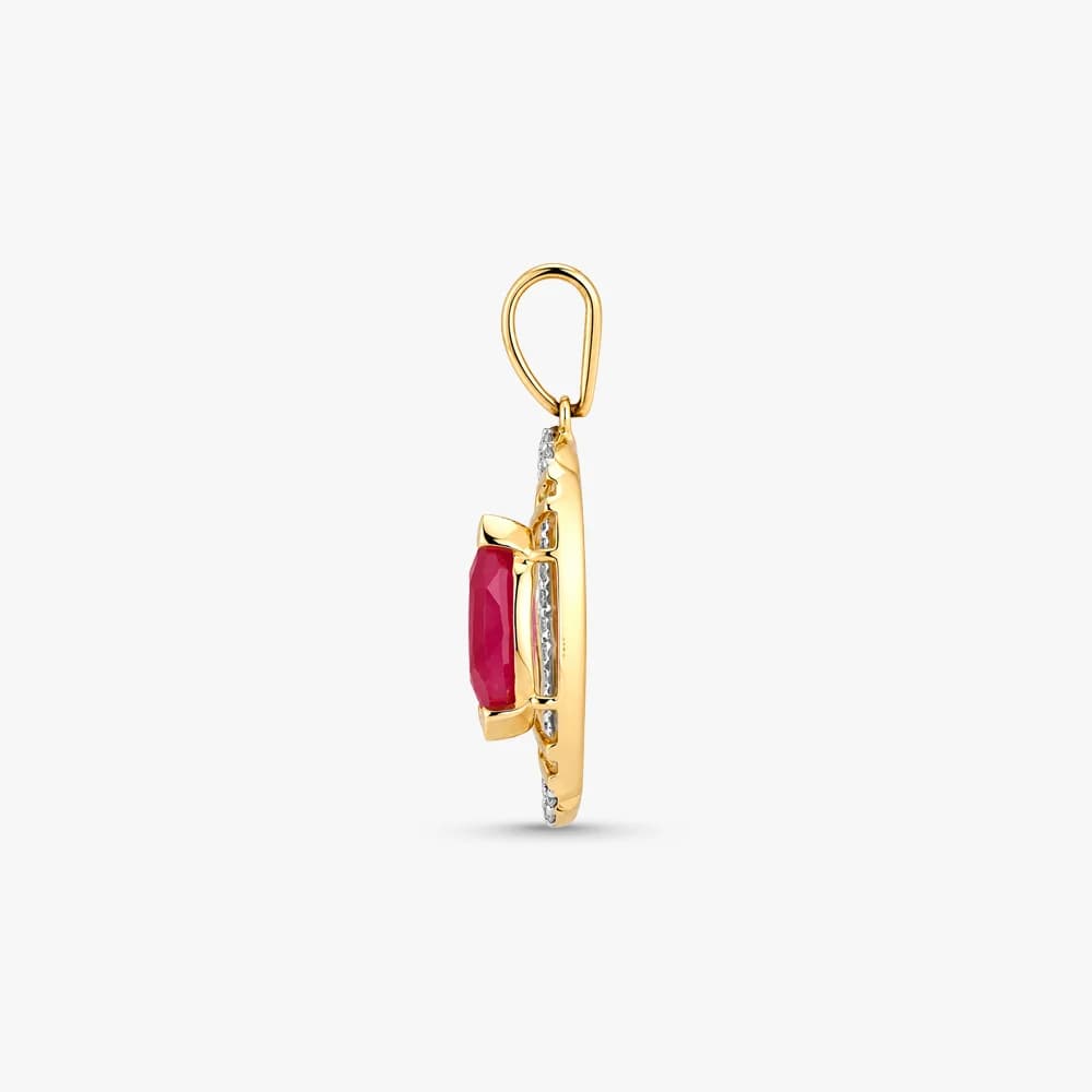 Ruby Crescent Diamond Pendant — image 4