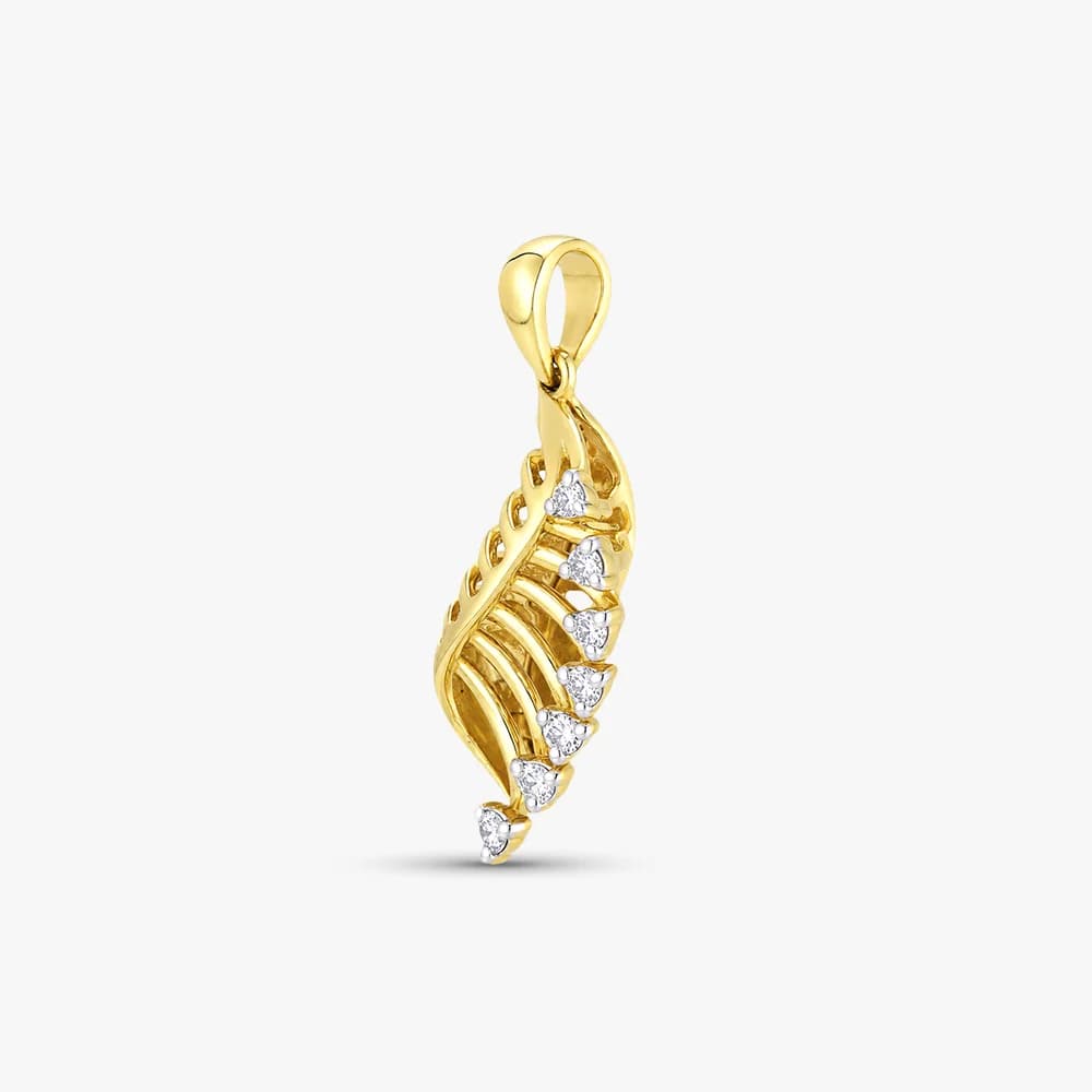 Leaf Whisper Diamond Pendant — image 3