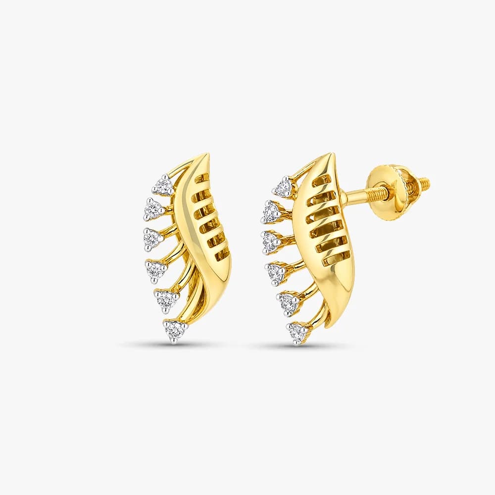 Leaf Whisper Diamond Earrings — image 1