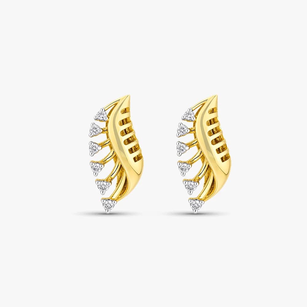 Leaf Whisper Diamond Earrings — image 2