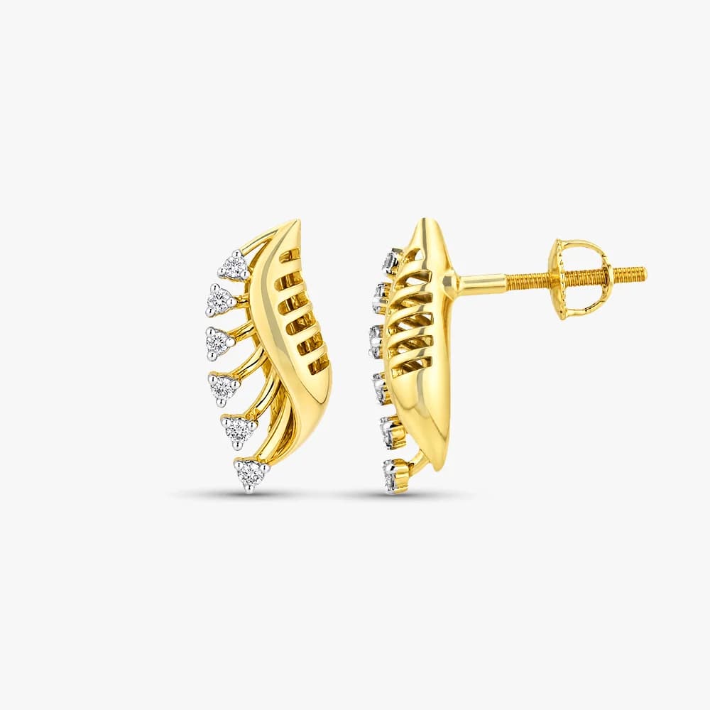 Leaf Whisper Diamond Earrings — image 3