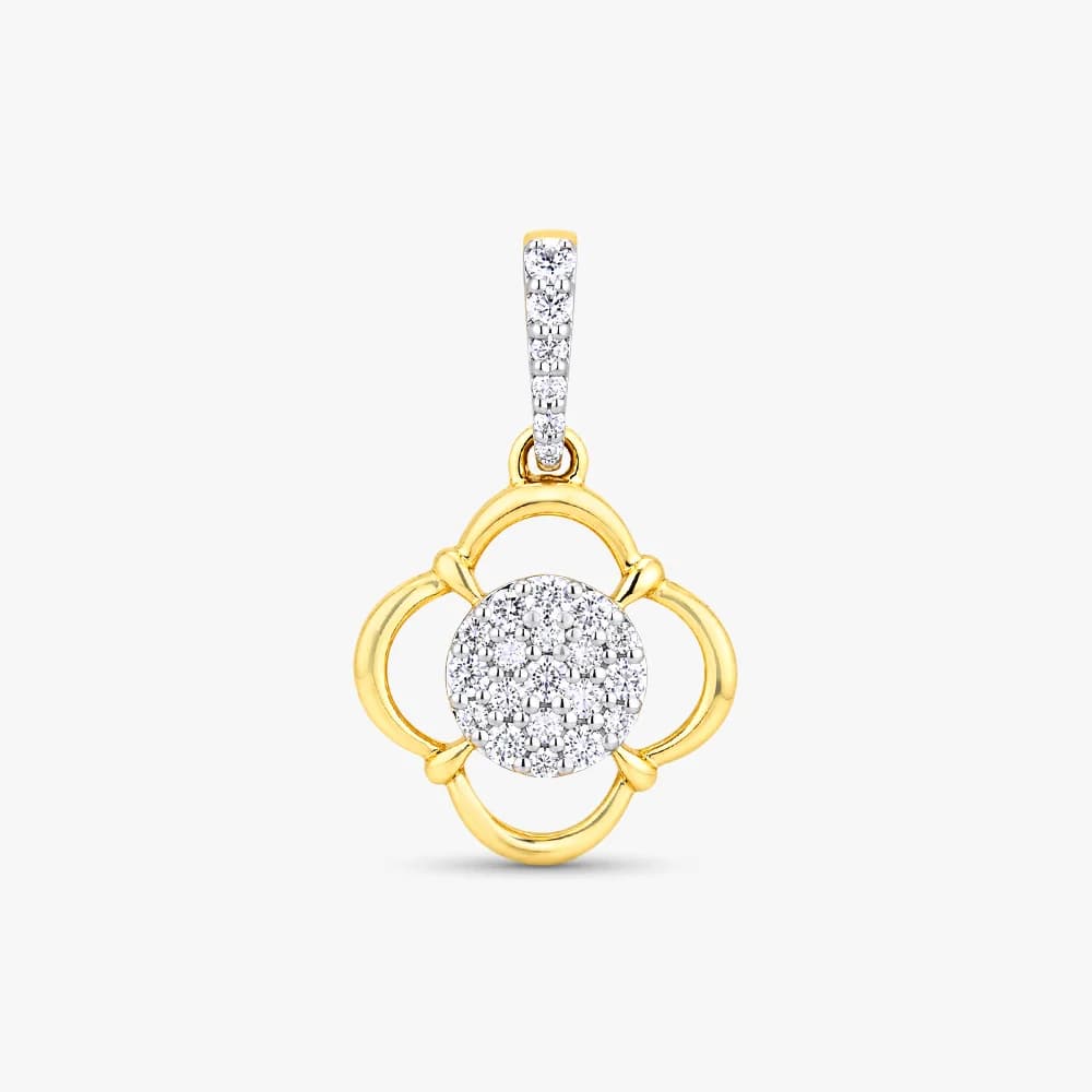 Four Petal Diamond Pendant — image 1