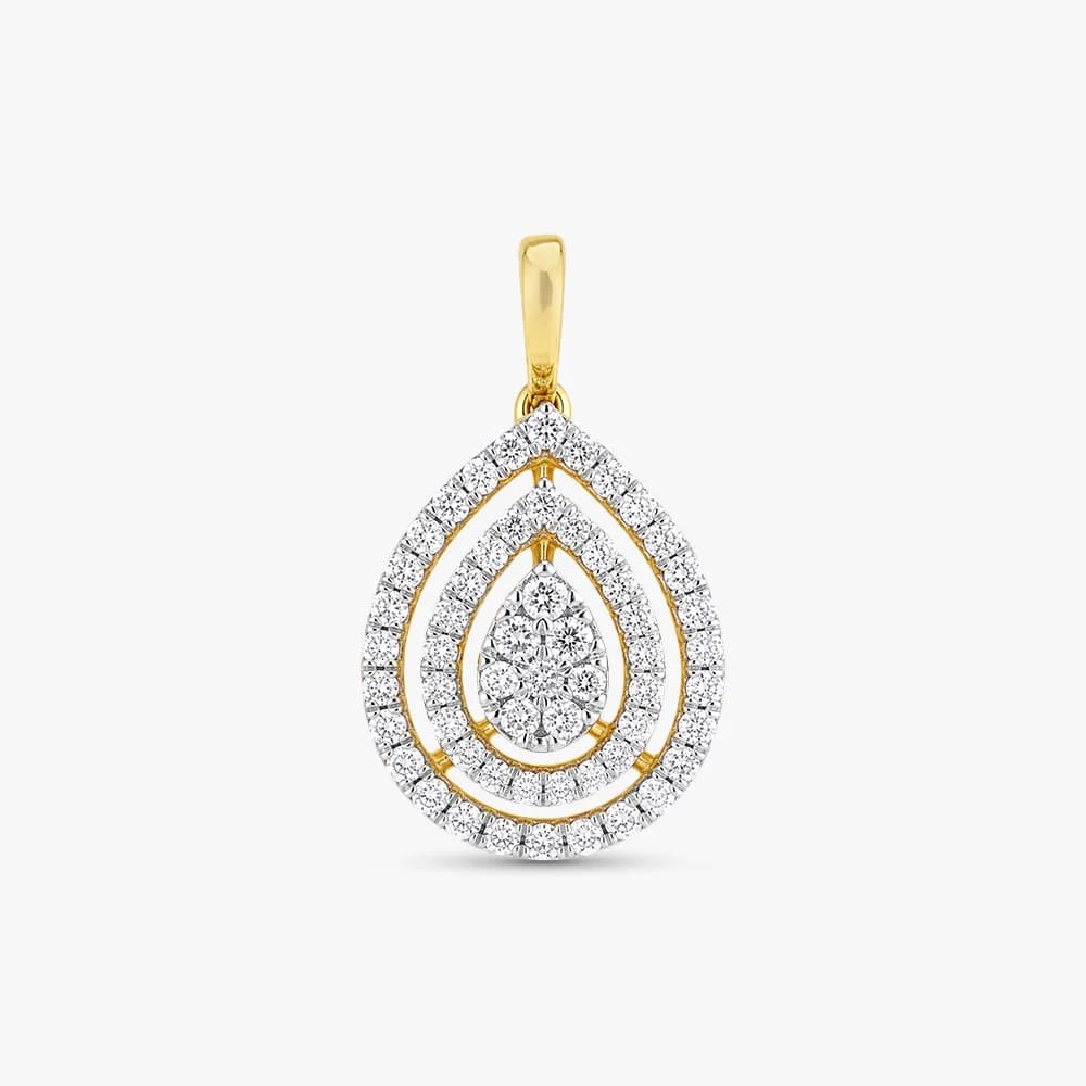 Nested Teardrop Diamond Pendant — image 1