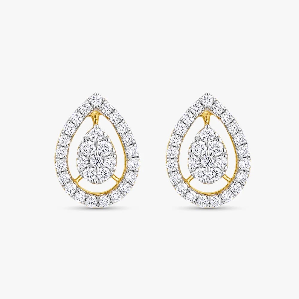 Nested Teardrop Diamond Earrings — image 1