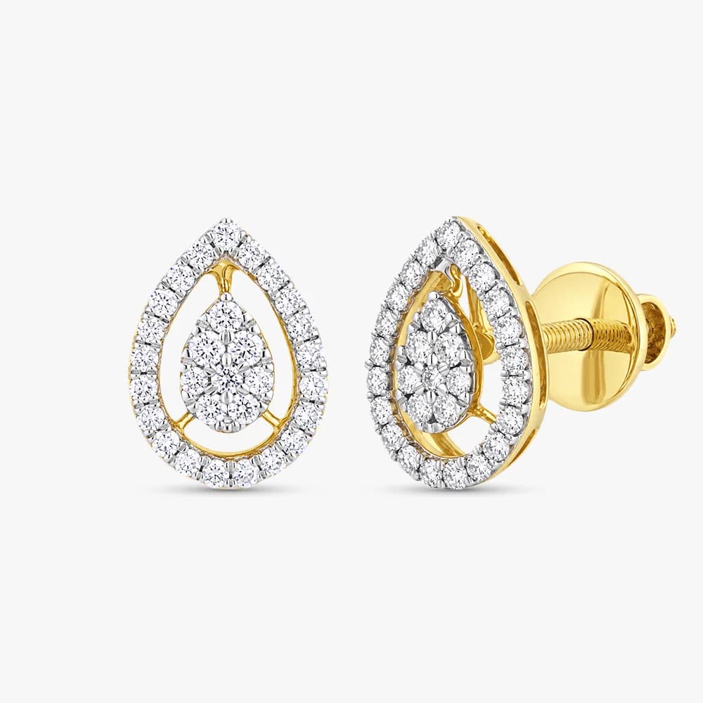 Nested Teardrop Diamond Earrings — image 2