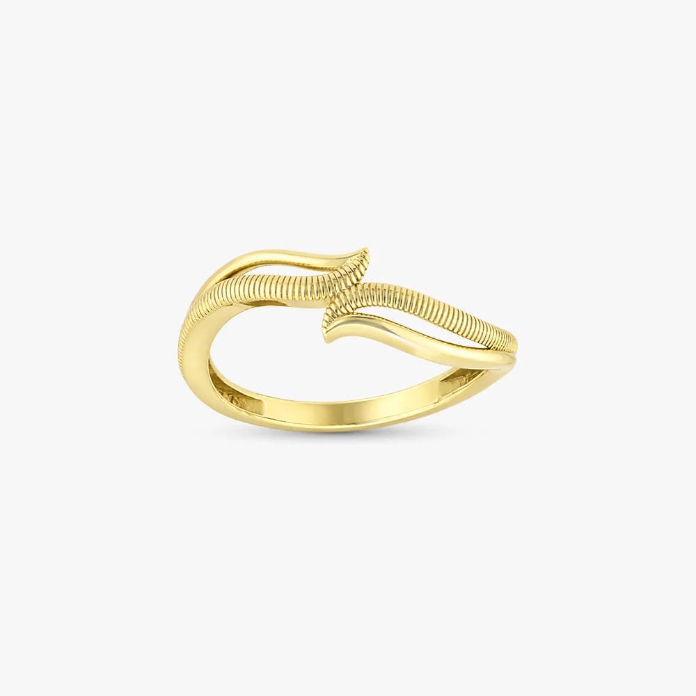 Sculpted Leaves Gold Ring — image 1