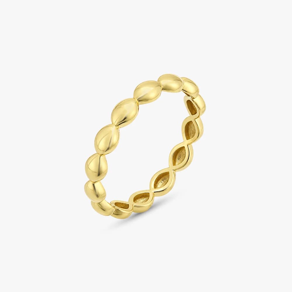 Beaded Eternity Gold Band Ring — image 1