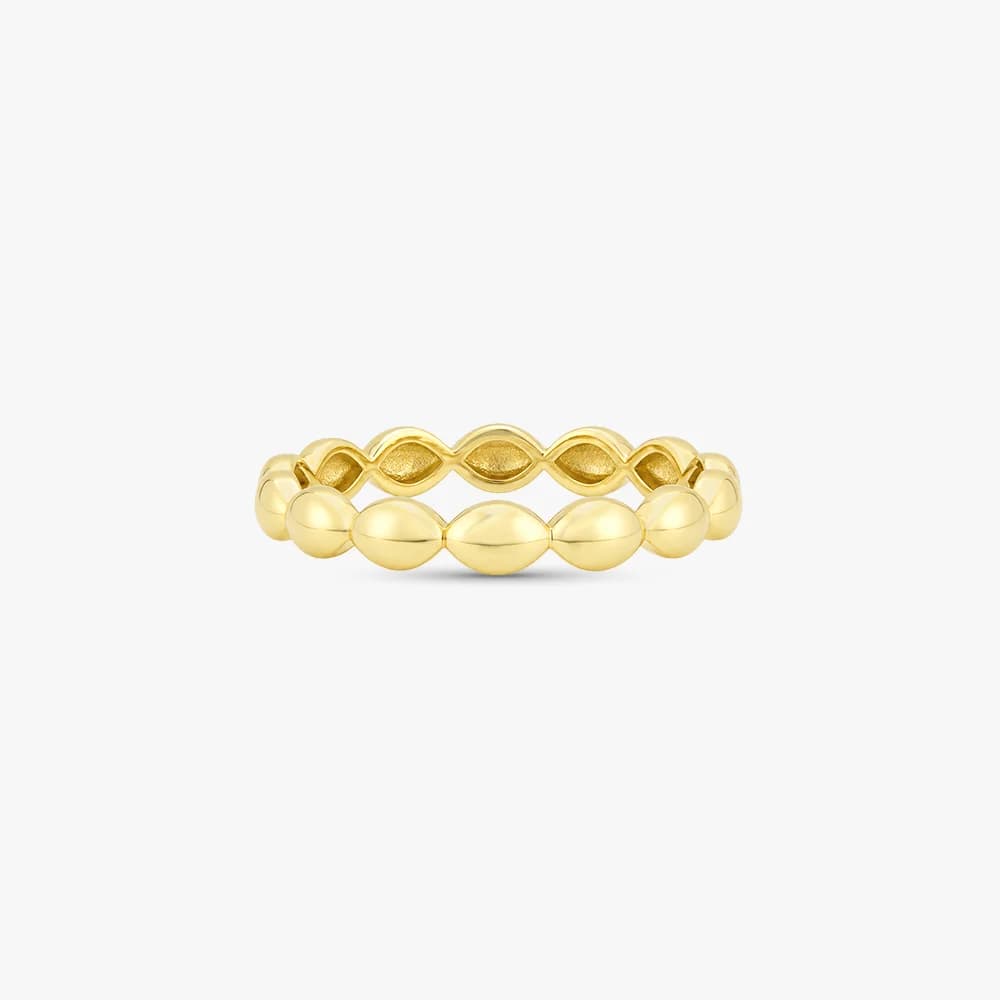 Beaded Eternity Gold Band Ring — image 2