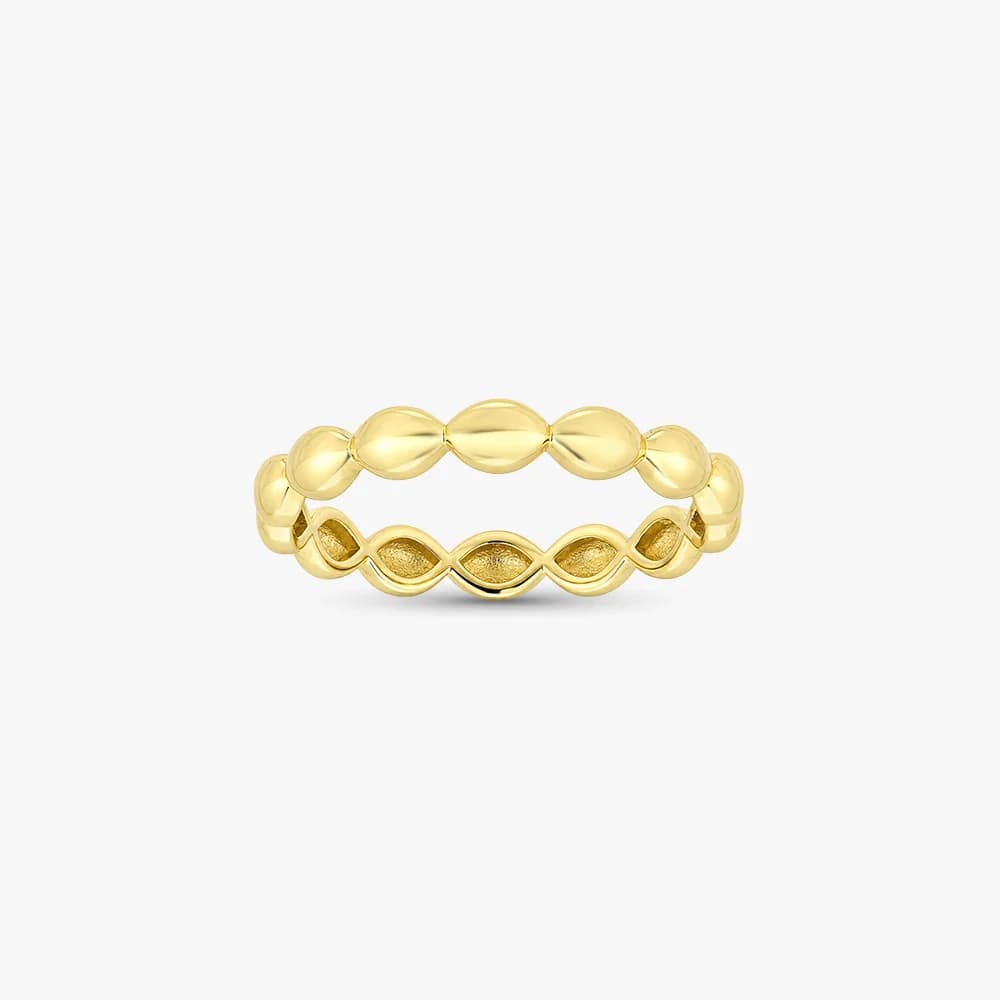 Beaded Eternity Gold Band Ring — image 3