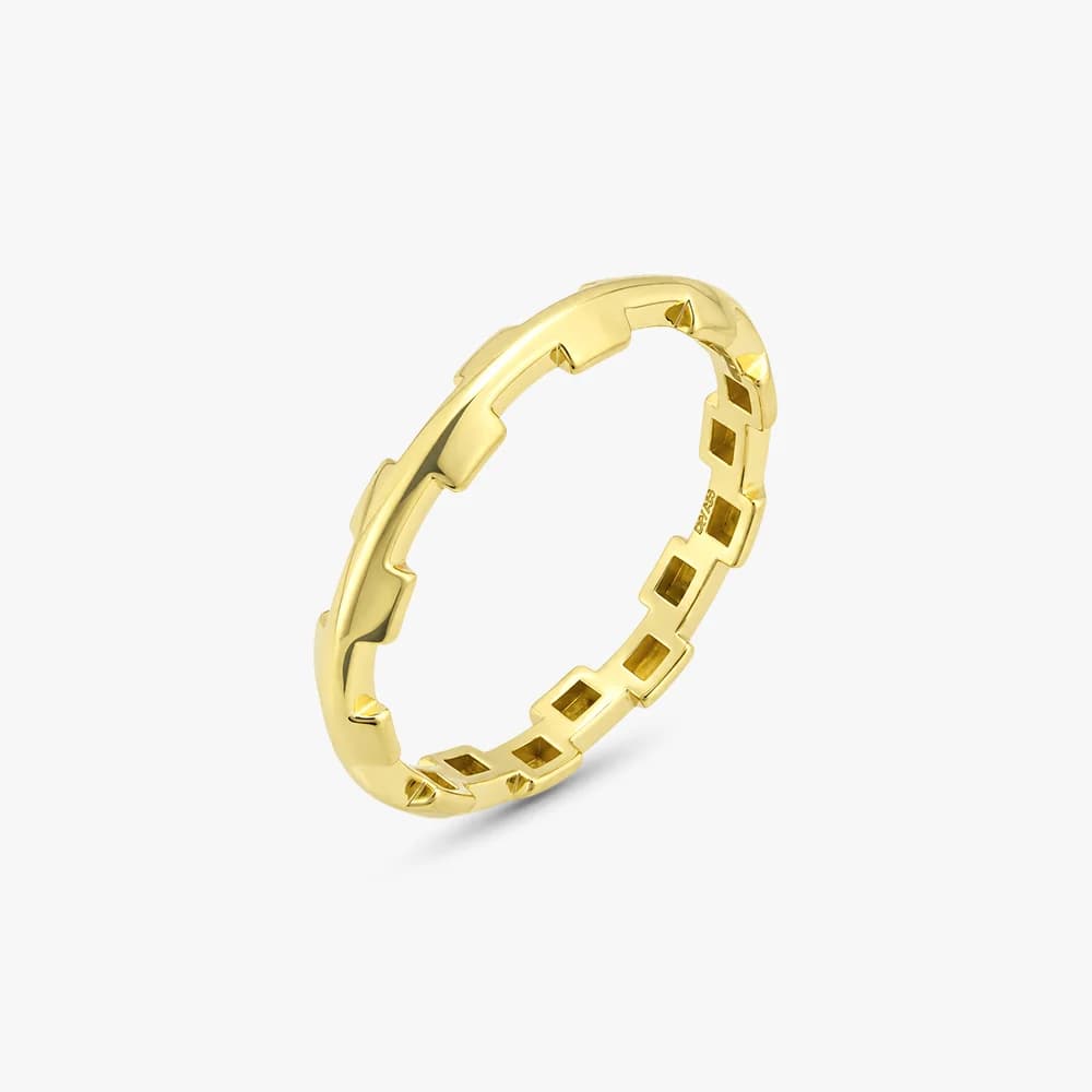 Geometric Edge Gold Ring — image 1