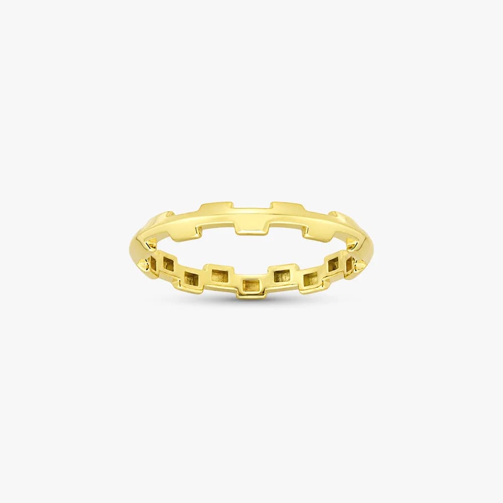 Geometric Edge Gold Ring — image 2