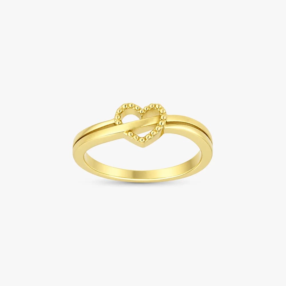 Laced Heart Gold Ring — image 1